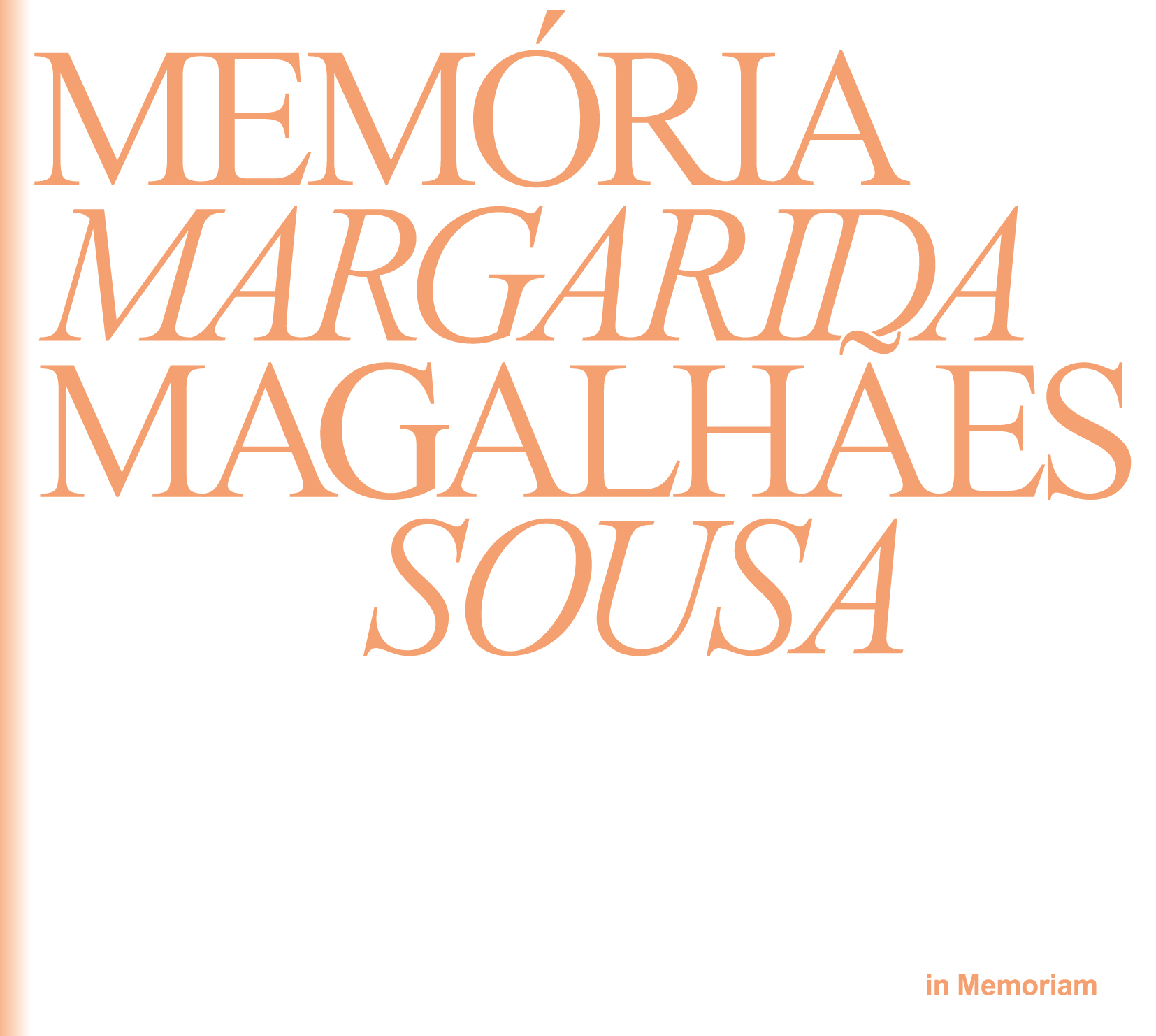 Capa de Memória 2 — Margarida Magalhães de Sousa